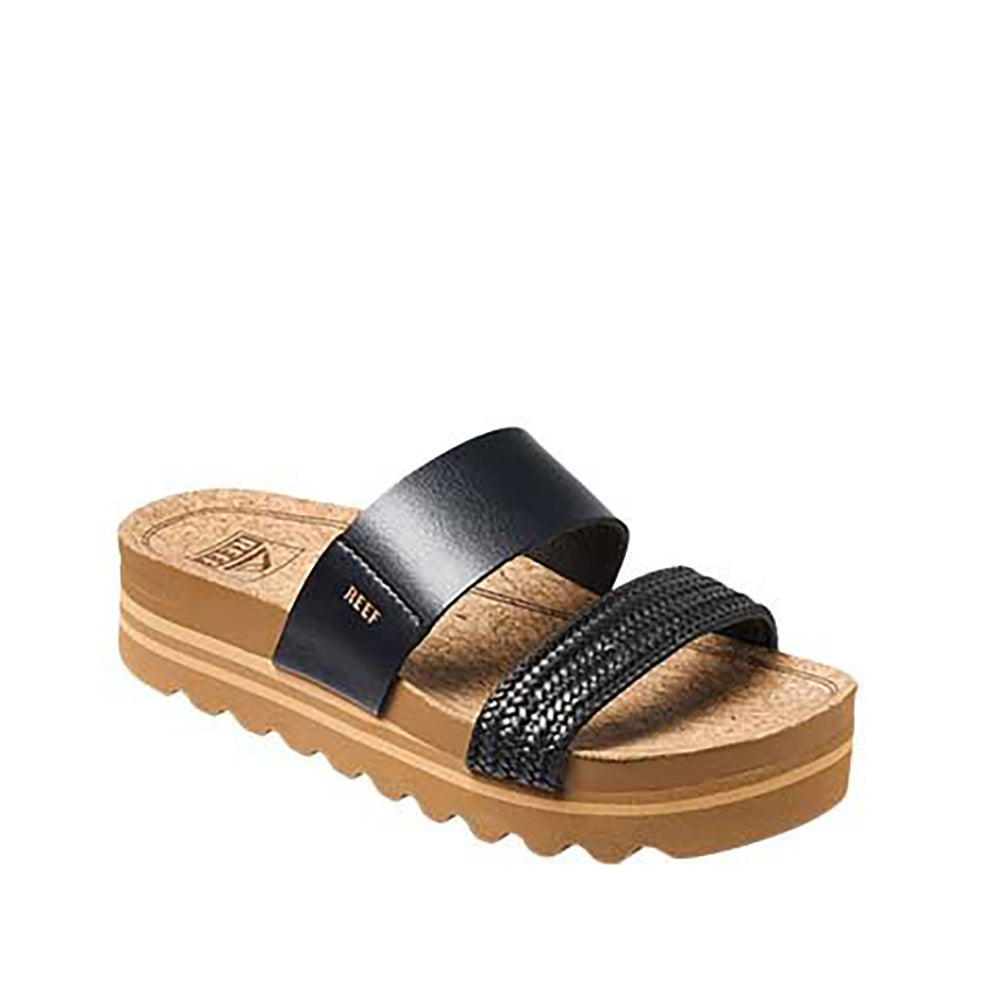 REEF Women Cushion Vista Hi Slides - Black Braid